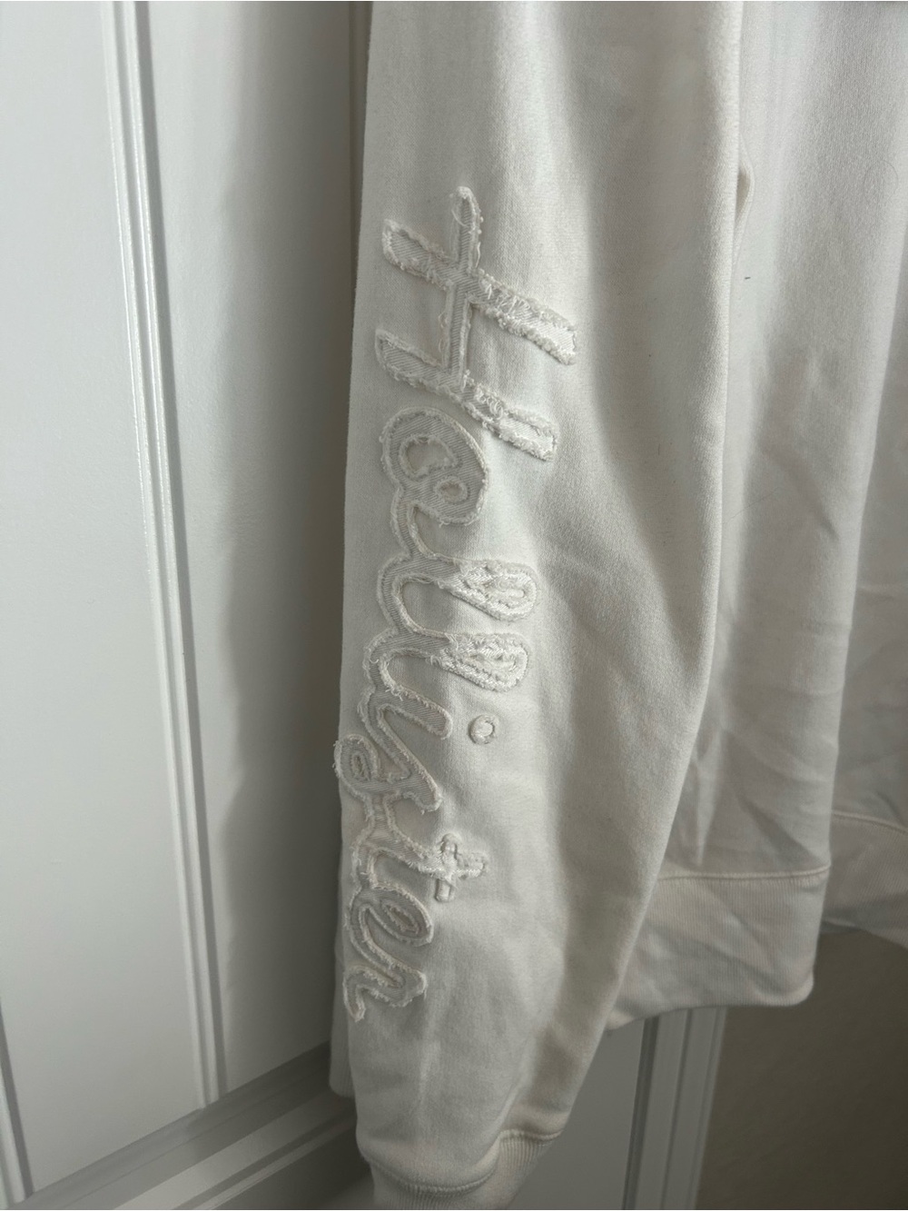 White Zip Hoodie with Faux Fur Trim - Picture 5 of 5